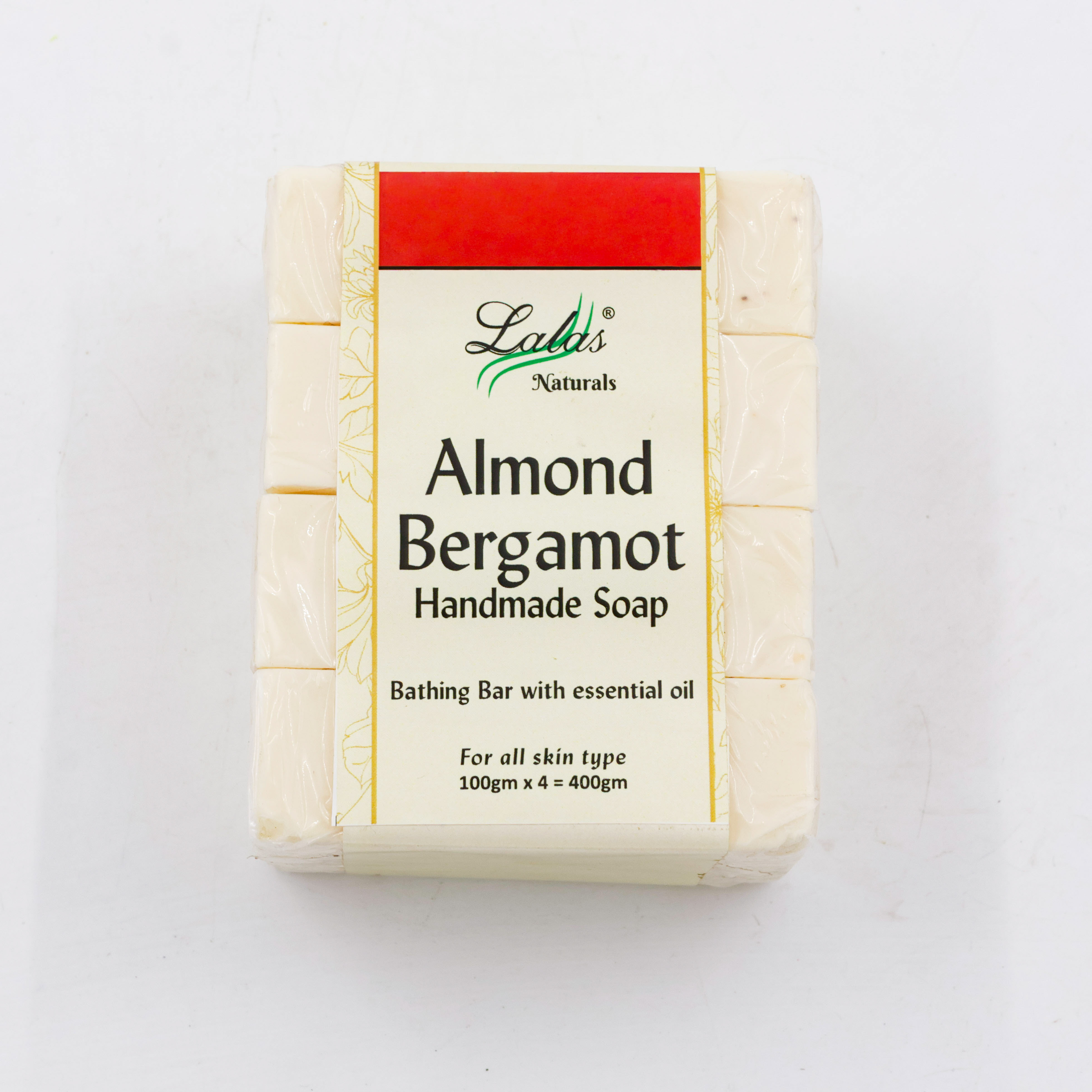 Lalas Soap Handmade Almond Bergamot 4PC 400 g